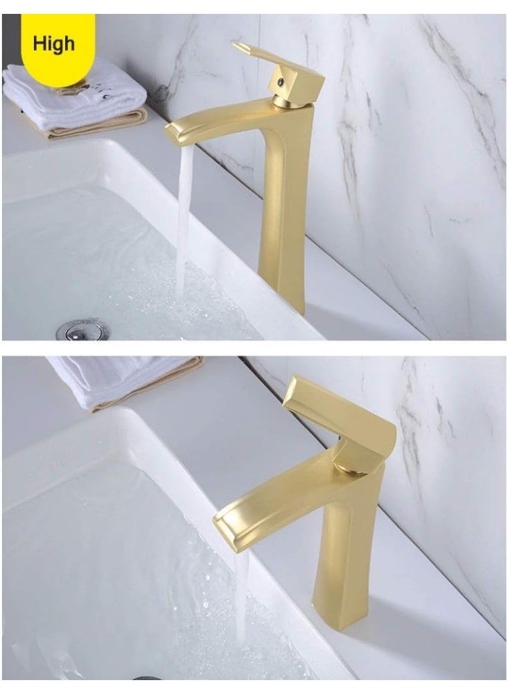 واي دي صنبور حوض حمام عصري بمقبض واحد، صنبور خلاط حوض طويل، يُثبت على سطح الحوض، يتميز بتدفق مياه سلس، سهل التركيب. - Image 4